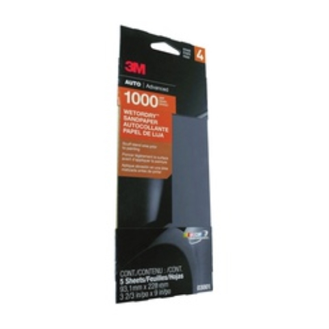 3M Wetordry 03001 Automotive Sandpaper, 1000 Grit