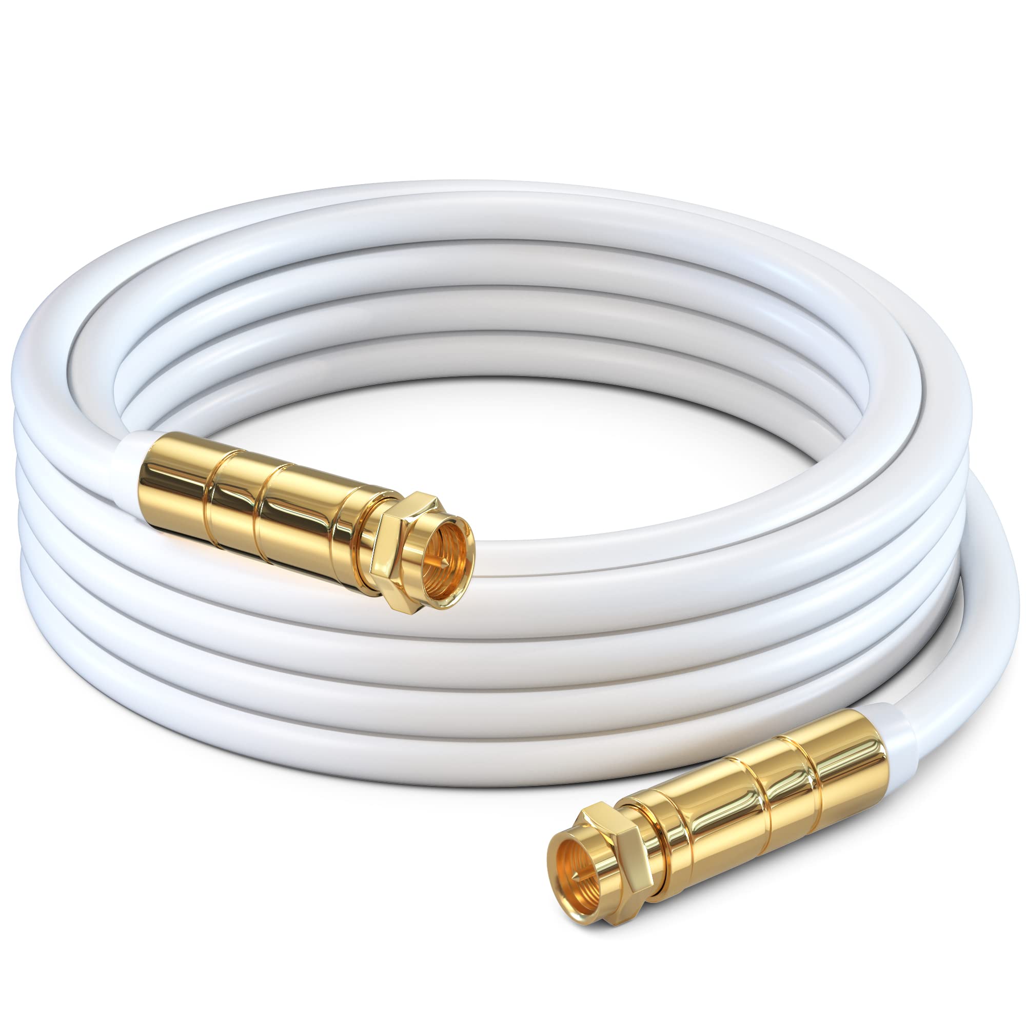 RG6 Digital Coaxial Cable with Gold-Plated F Connectors (White)