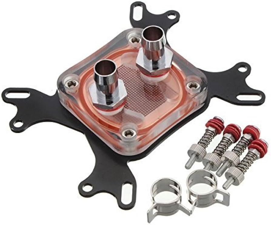 Computer CPU Water Cooling Block 80x50x36mm Copper Base Cool Kit Set Inner Chann