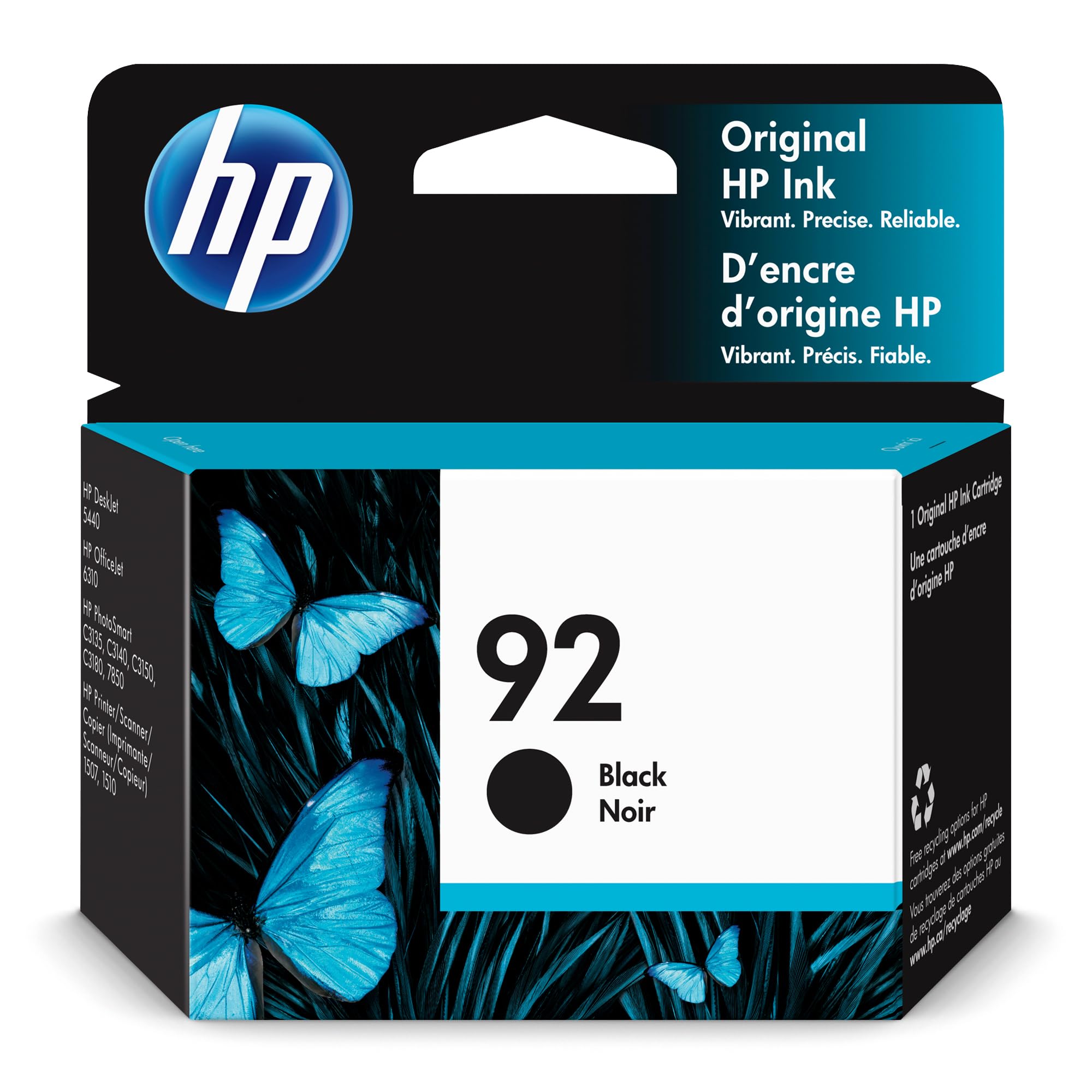 HP 92 Black Ink Cartridge | Works with HP DeskJet 5440; HP OfficeJet 6310; HP Ph