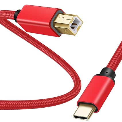 USB C Printer Cable: 3M 12ft USB C to USB B Male Nylon Braided S