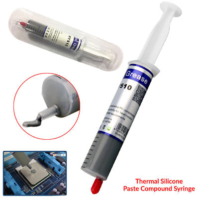 PROMOTIONAL 50pcs/lot FREE SHIPPING  Syringe White Silicone Thermal Grease Heatsink Compound Paste CPU GPU VGA  #DN035