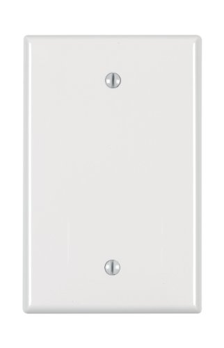 Leviton 1-Gang Blank Wallplate, Midway Size, PJ13-W, White