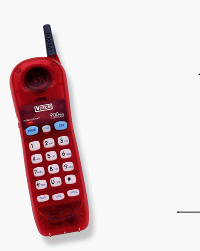 VTech 9121 Red Jelly Bean Phone with Caller ID in Base