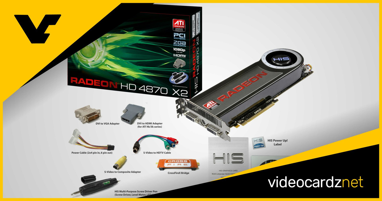 HIS H487X2F2GP Radeon HD 4870 X2 HDMI Dual DL-DVI HDCP RoHS 2GB