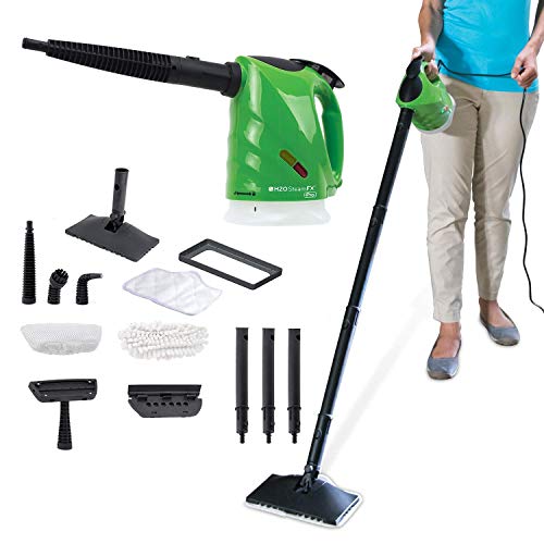 H2O SteamFX Pro - The handheld steamer that converts to a floor steam cleaner in seconds, no chemical, steam cleaning for home, auto, patio and more