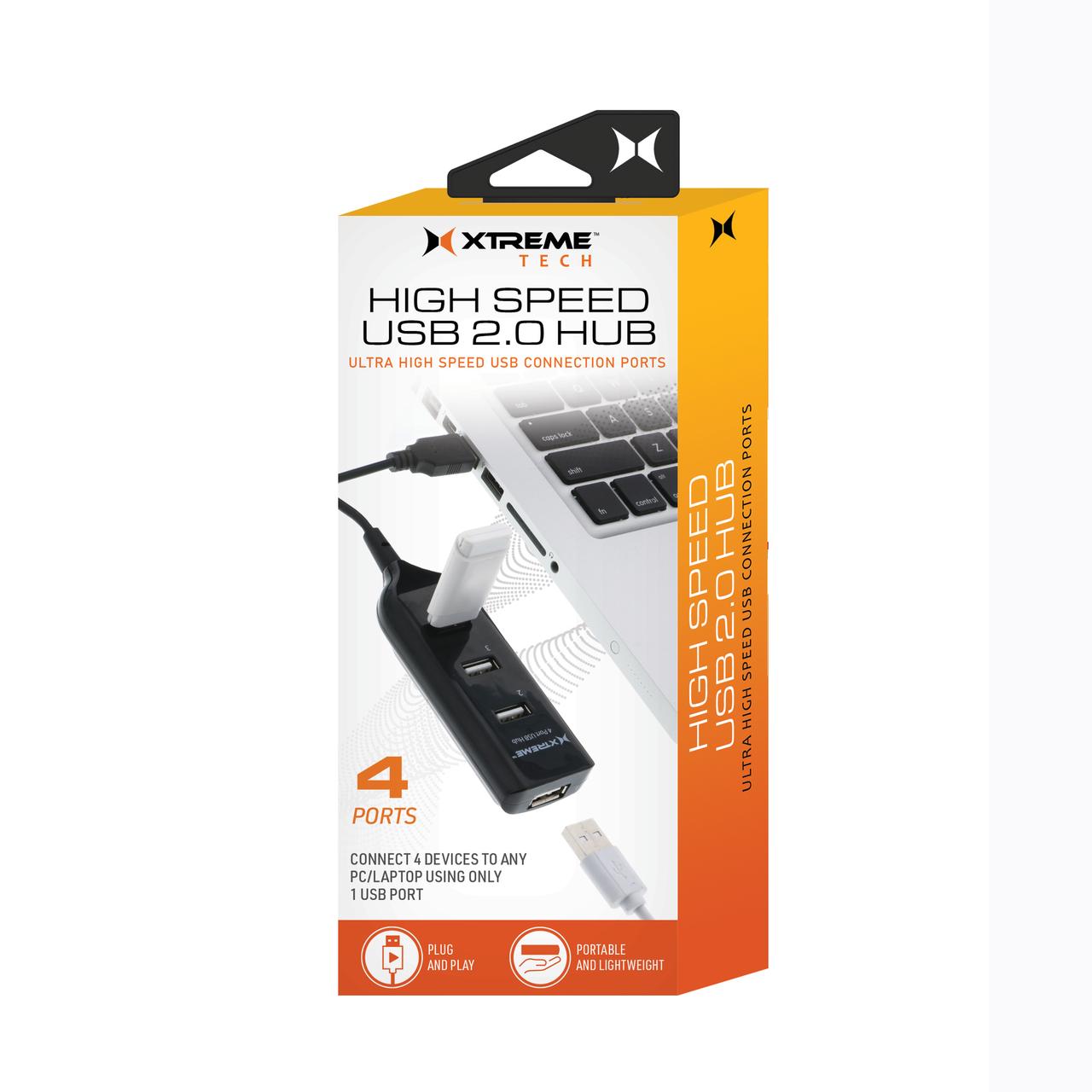 Xtreme Cables 95004 4 Port USB Hub - Black