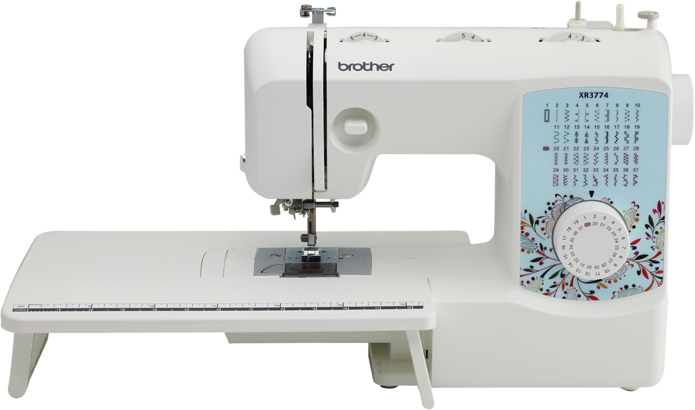 Brother XM3700 Machine, 37 Built-in Stitches, 5 Included Sewing Feet, 17.5 x 7.6 x 14.25 inches, White
