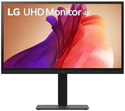 LG 27" 27BA45U-B 27" Ultrafine UHD (3840 x 2160) 4K IPS Monitor - 5ms 60Hz HDR10, DCI-P3 90%, Tilt/Height/Swivel/Pivot Adjustment, HDMI & DisplayPort, Eye Comfort, Black
