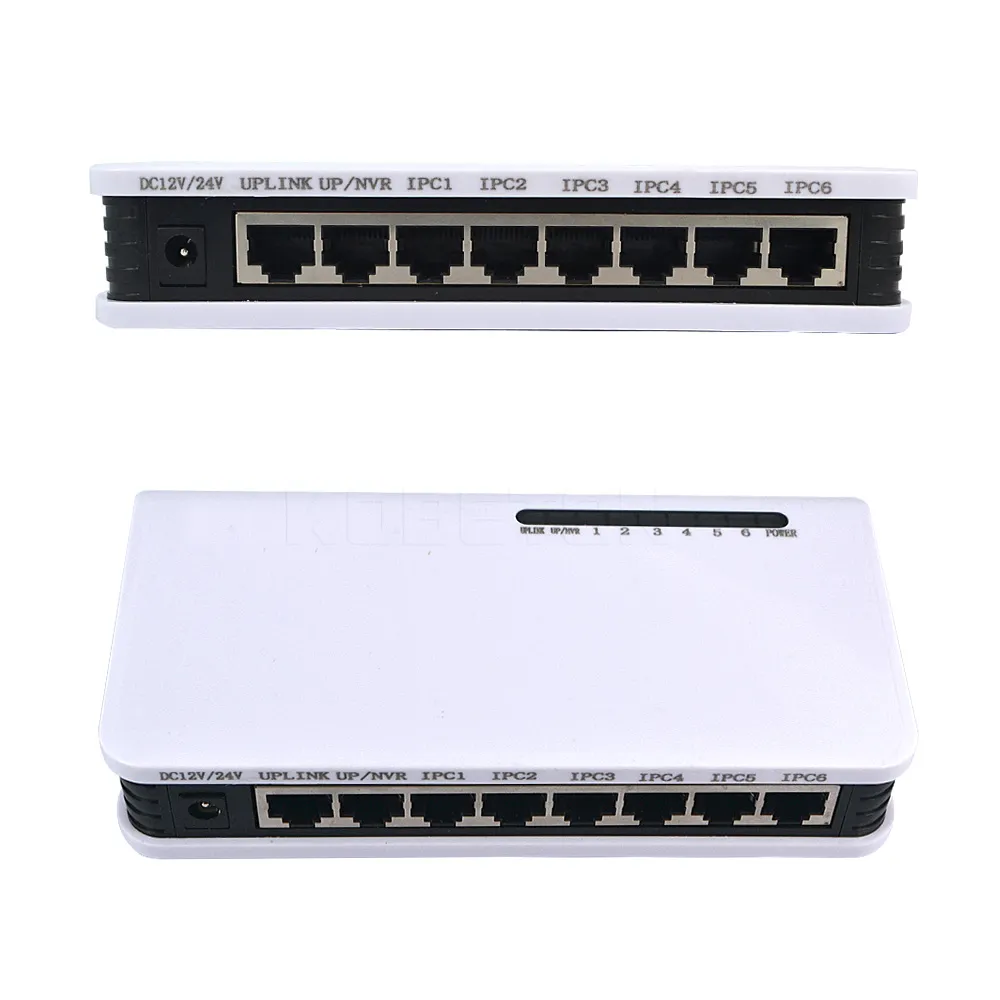 Newest 8 Port Poe Switch 6 + 2 Ports DC Desktop Fast Ethernet Switch Network IP Cameras Powered POE Adapter