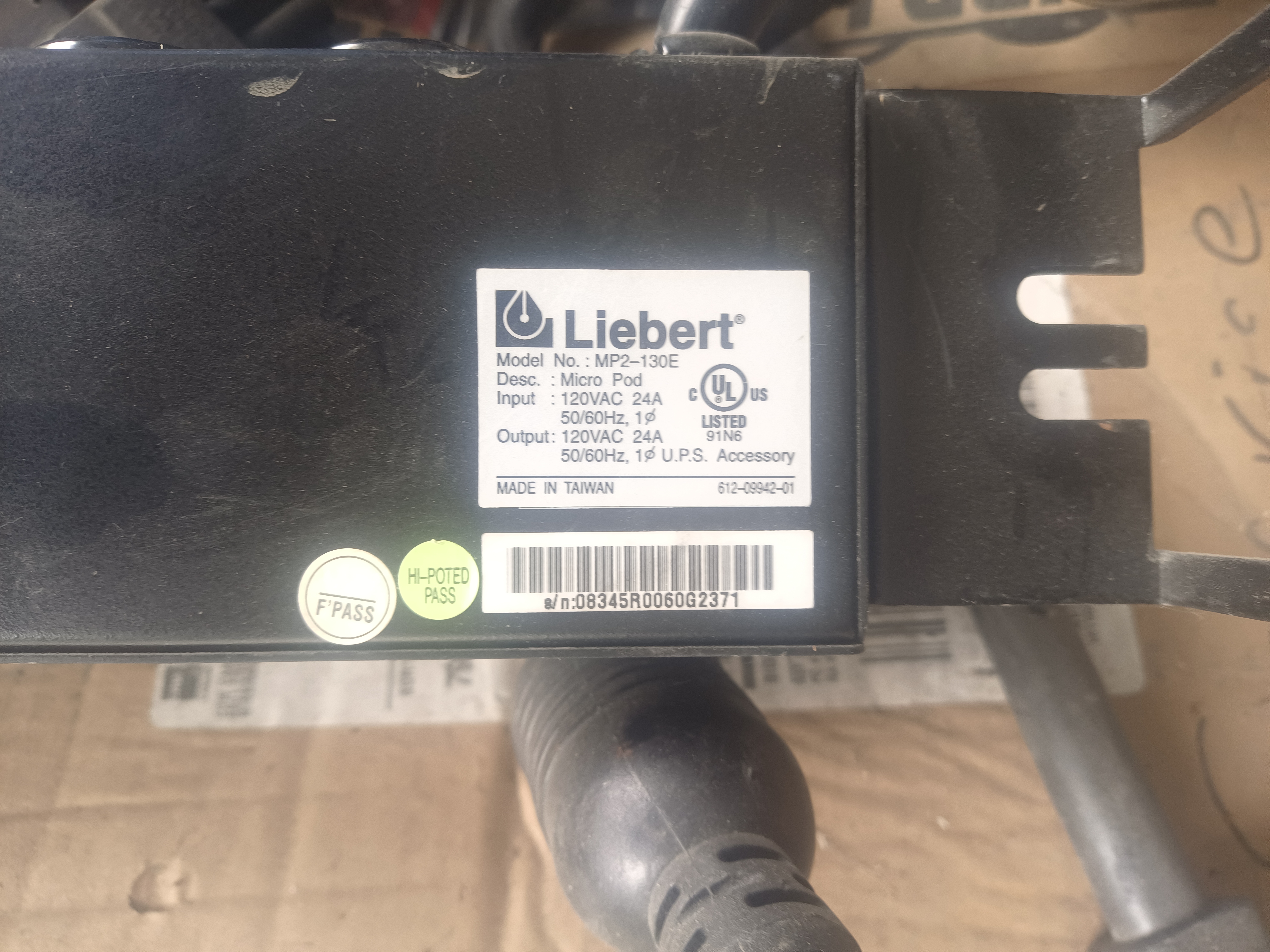 Liebert MP2-130E Micro Pod - 2U External Maintenance Bypass Switch (120V 24A)