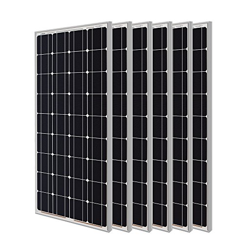 Renogy 100W Monocrystalline Photovoltaic PV Solar Panel Module, 12V Battery Charging (Pack of 6)