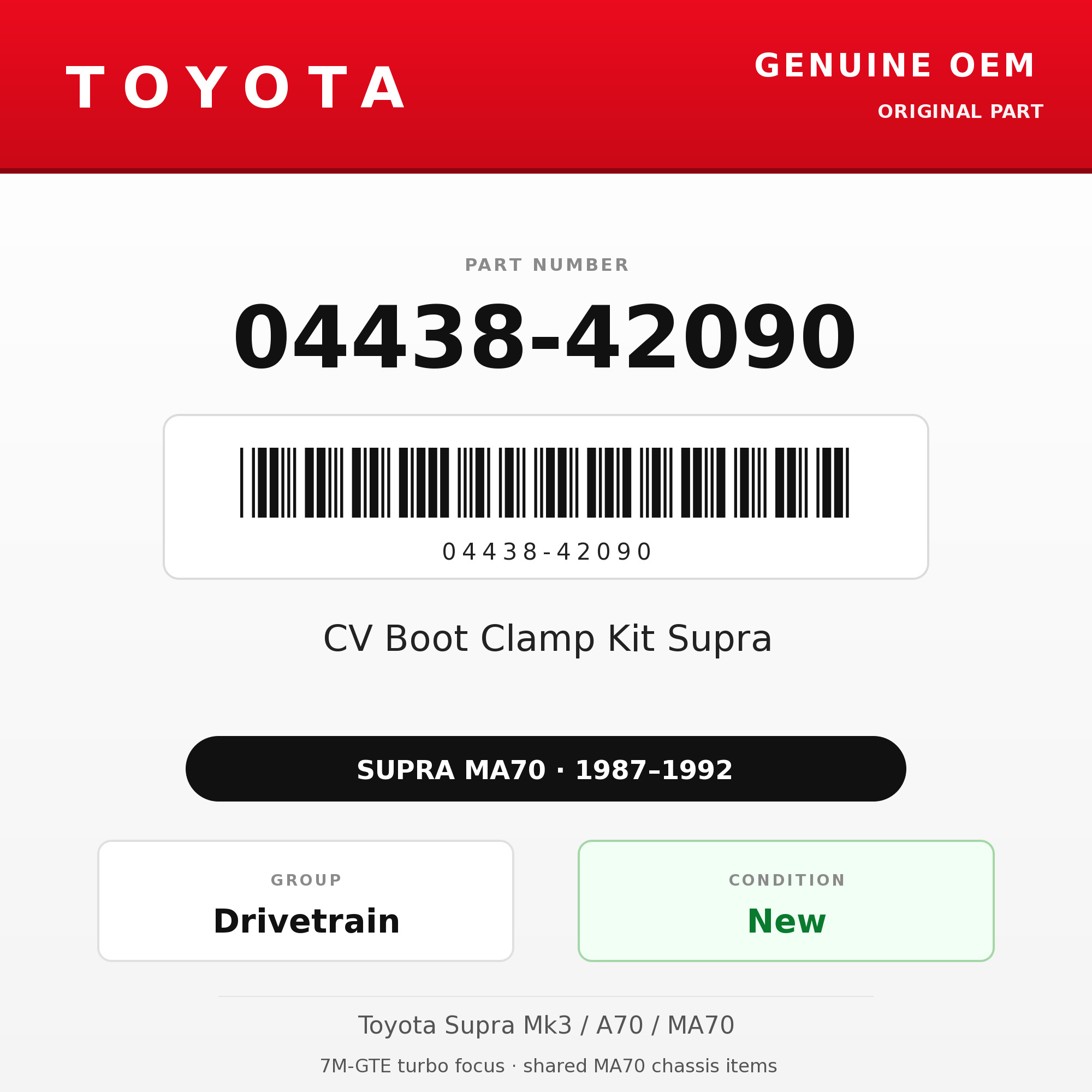 Genuine Toyota OEM 04438-42090 - CV Boot Clamp Kit Supra (87-92 Supra)