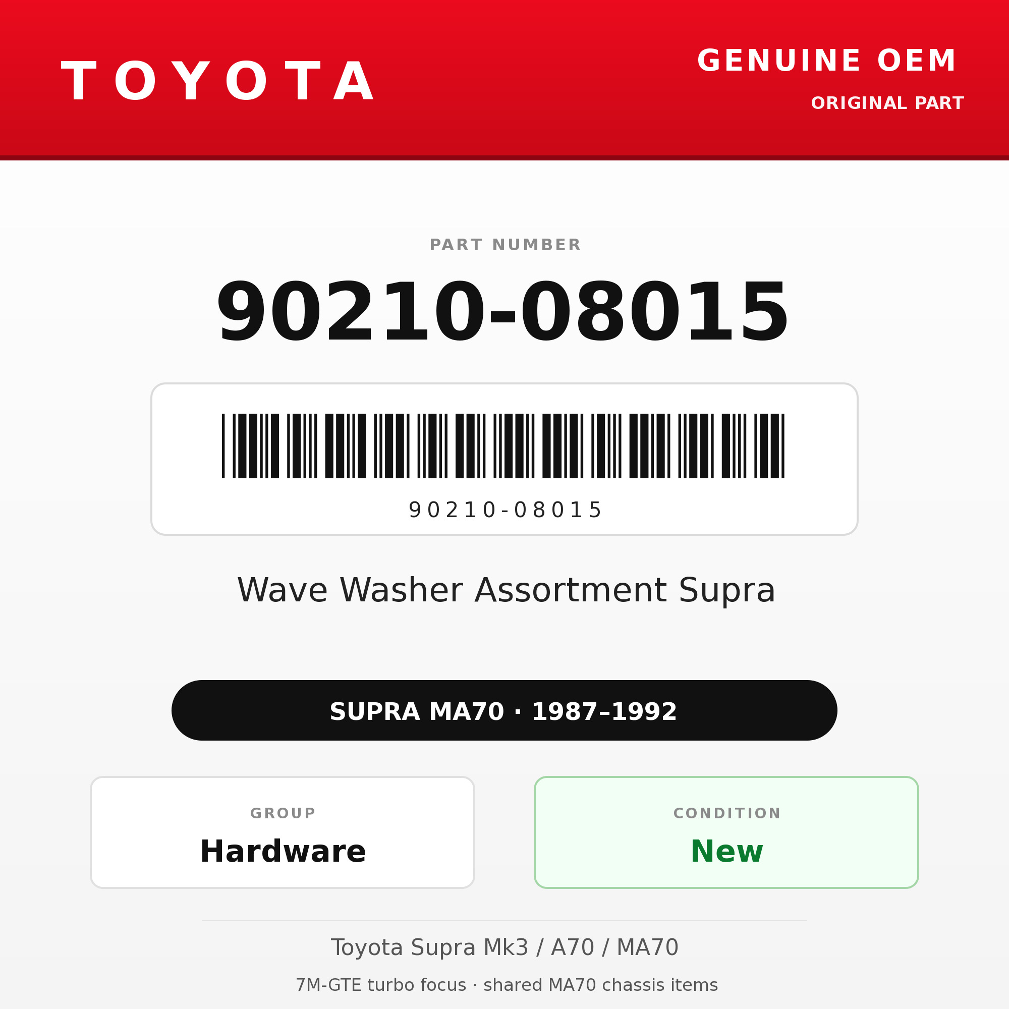 Genuine Toyota OEM 90210-08015 - Wave Washer Assortment Supra (87-92 Supra)