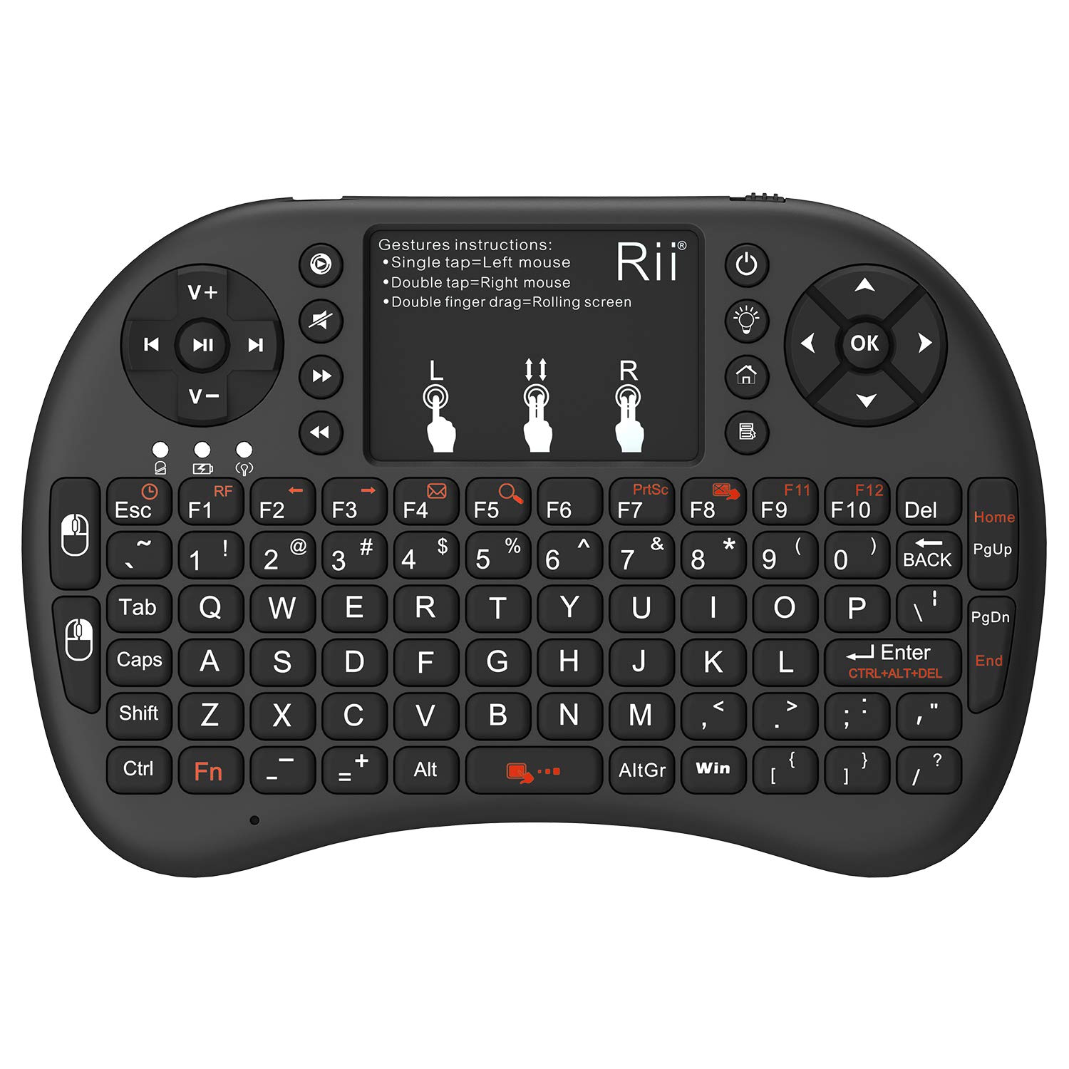 Rii i8+ Mini Wireless Touch Keyboard,Handheld Remote,LED Backlit Compatible with Android TV Box, Android Smart TV,HTPC,Raspberry Pi, Win 7 8 10,Mac OS