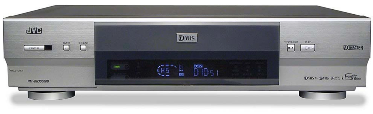 JVC HM-DH30000L D-VHS HDTV Digital Recorders, Silver Lot of 2, w/Remtoe