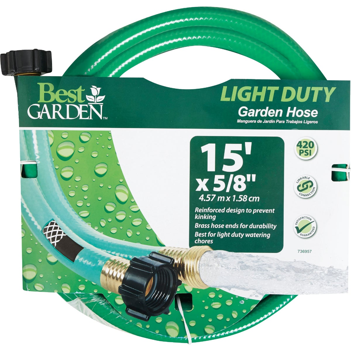 Best Garden Vinyl Leader Hose with Male and Female Couplings 5/8